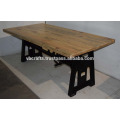Heavy Mechanic Crank Table Pine Wood Top